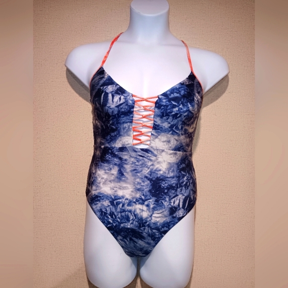 Lucky Brand Navy Tie-Dye One-Piece Swimsuit NWOT - Picture 1 of 3
